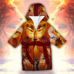 Детски халат за баня с джобове и качулка с анимация 10836 Детски халат за баня с джобове и качулка с анимация 10836