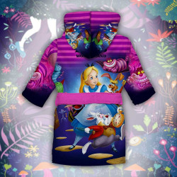 Детски халат за баня с джобове и качулка с анимация 10837 Детски халат за баня с джобове и качулка с анимация 10837