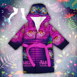 Детски халат за баня с джобове и качулка с анимация 10837 Детски халат за баня с джобове и качулка с анимация 10837