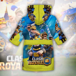 Детски халат за баня с джобове и качулка с анимация 10838 Детски халат за баня с джобове и качулка с анимация 10838