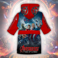 Детски халат за баня с джобове и качулка с анимация 10889 Детски халат за баня с джобове и качулка с анимация 10889