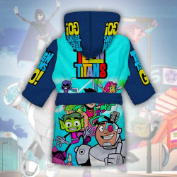 Детски халат за баня с джобове и качулка с анимация 10895 Детски халат за баня с джобове и качулка с анимация 10895