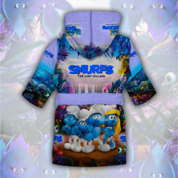 Детски халат за баня с джобове и качулка с анимация 10914 Детски халат за баня с джобове и качулка с анимация 10914