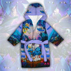 Детски халат за баня с джобове и качулка с анимация 10914 Детски халат за баня с джобове и качулка с анимация 10914