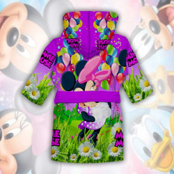 Детски халат за баня с джобове и качулка с анимация 10928 Детски халат за баня с джобове и качулка с анимация 10928