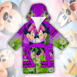 Детски халат за баня с джобове и качулка с анимация 10928 Детски халат за баня с джобове и качулка с анимация 10928