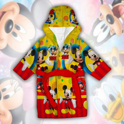 Детски халат за баня с джобове и качулка с анимация 10968 Детски халат за баня с джобове и качулка с анимация 10968