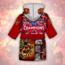 Детски халат за баня с джобове и качулка с анимация 11502 Детски халат за баня с джобове и качулка с анимация 11502