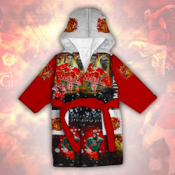 Детски халат за баня с джобове и качулка с анимация 11502 Детски халат за баня с джобове и качулка с анимация 11502