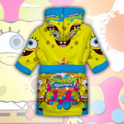 Детски халат за баня с джобове и качулка с анимация 10564 Детски халат за баня с джобове и качулка с анимация 10564