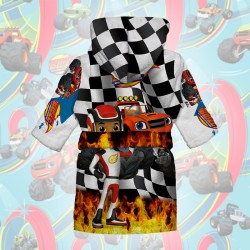 Детски халат за баня с джобове и качулка с анимация 13044 Детски халат за баня с джобове и качулка с анимация 13044