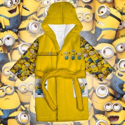 Детски халат за баня с джобове и качулка с анимация 13048 Детски халат за баня с джобове и качулка с анимация 13048