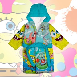 Детски халат за баня с джобове и качулка с анимация 13052 Детски халат за баня с джобове и качулка с анимация 13052