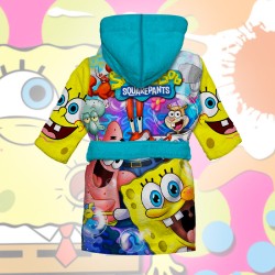 Детски халат за баня с джобове и качулка с анимация 13052 Детски халат за баня с джобове и качулка с анимация 13052