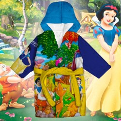 Детски халат за баня с джобове и качулка с анимация 13056 Детски халат за баня с джобове и качулка с анимация 13056