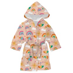 Детски халат за баня с дигитален печат Лято Детски халат за баня с дигитален печат Лято