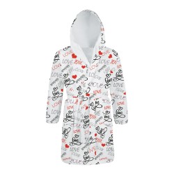 Детски халат за баня с дигитален печат Love Детски халат за баня с дигитален печат Love