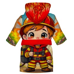 Детски халат за баня с реалистичен дизайн "Пожарникар" 14202 - Българско производство