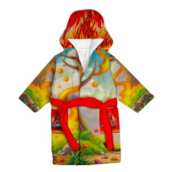 Детски халат за баня с реалистичен дизайн "Пожарникар" 14202 - Българско производство