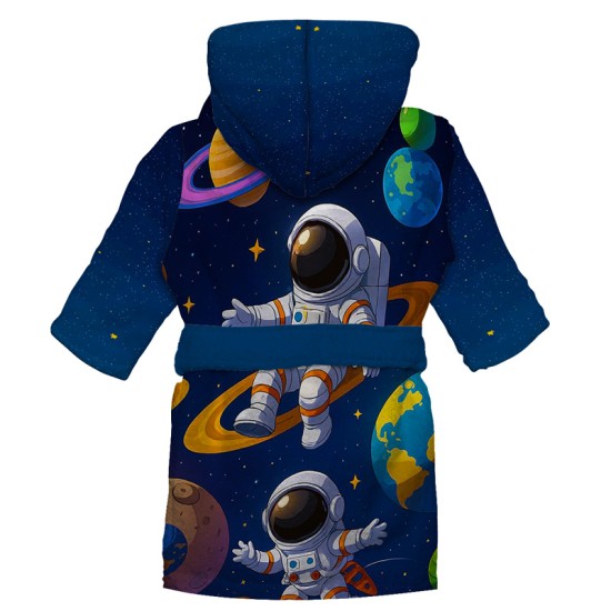 Детски халат за баня с реалистичен дизайн "Космос" 14210 - Българско производство