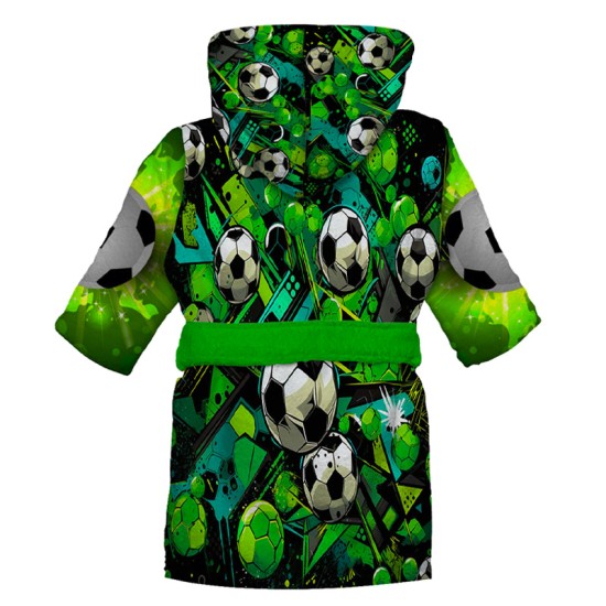 Детски халат за баня с реалистичен дизайн "Футбол" 14213 - Българско производство