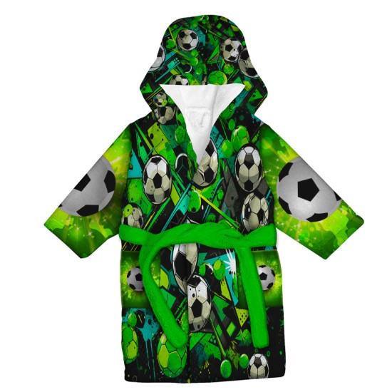 Детски халат за баня с реалистичен дизайн "Футбол" 14213 - Българско производство