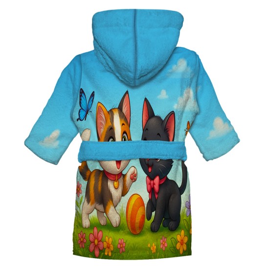 Детски халат за баня с реалистичен дизайн "Котета" 14215 - Българско производство