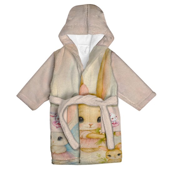 Детски халат за баня с реалистичен дизайн "Заек" 14216 - Българско производство