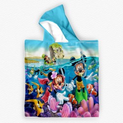 Детско плажно пончо с качулка от мека и абсорбираща хавлия 13386 Детско плажно пончо с качулка от мека и абсорбираща хавлия 13386