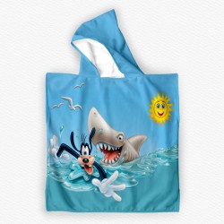 Детско плажно пончо с качулка от мека и абсорбираща хавлия 13384 Детско плажно пончо с качулка от мека и абсорбираща хавлия 13384