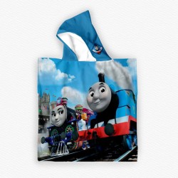 Детско плажно пончо с качулка от мека и абсорбираща хавлия 13366 Детско плажно пончо с качулка от мека и абсорбираща хавлия 13366