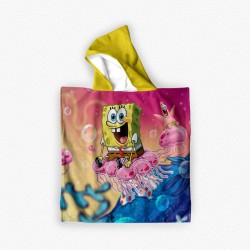 Детско плажно пончо с качулка от мека и абсорбираща хавлия 13369 Детско плажно пончо с качулка от мека и абсорбираща хавлия 13369