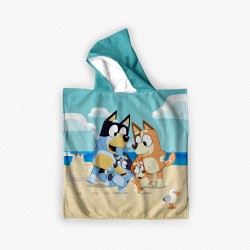 Детско плажно пончо с качулка от мека и абсорбираща хавлия 13371 Детско плажно пончо с качулка от мека и абсорбираща хавлия 13371