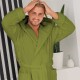Луксозен мъжки халат за баня с джобове и качулка - Маер цвят Зелен глог