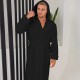 Луксозен мъжки халат за баня с джобове и качулка - Маер цвят черен