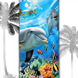 Плажна хавлиена кърпа Делфини