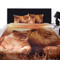 3D луксозен спален комплект с Лъвове