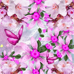 Комплект от 3D луксозно спално бельо Spring Limited 11304