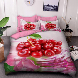 Комплект от 3D луксозно спално бельо Череши