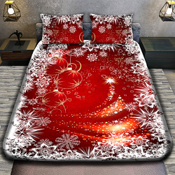 3D луксозен спален комплект MERRY CHRISTMAS 