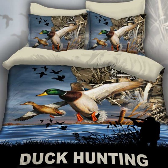 3D луксозен спален комплект ловни мотиви Duck Hutnting