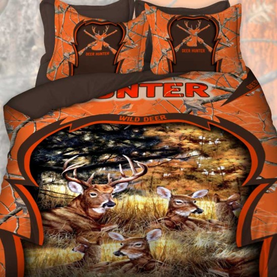 3D луксозен спален комплект ловни мотиви Hunter