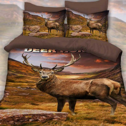 3D луксозен спален комплект с принт и ловни мотиви Hunter