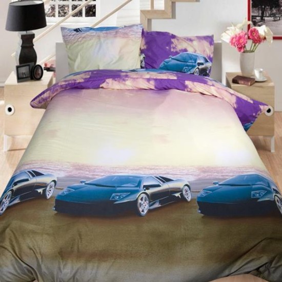 3D луксозен спален комплект с кола