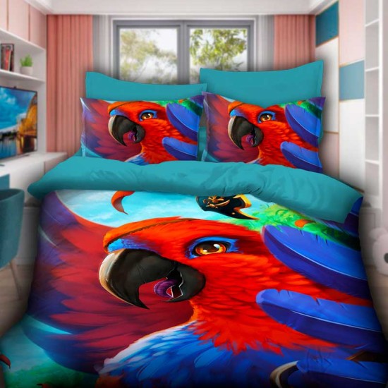 3D луксозен спален комплект Папагал