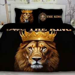 3D луксозен спален комплект Лъв 12932