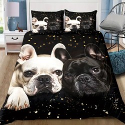 3D луксозен спален комплект Френски булдог