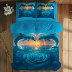 3D луксозен спален комплект Делфини 13944