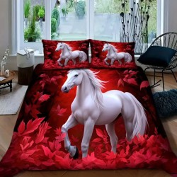 3D луксозен спален комплект Кон 13946