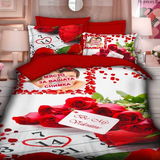 Романтичен 3D спален комплект с Ваша снимка 12091